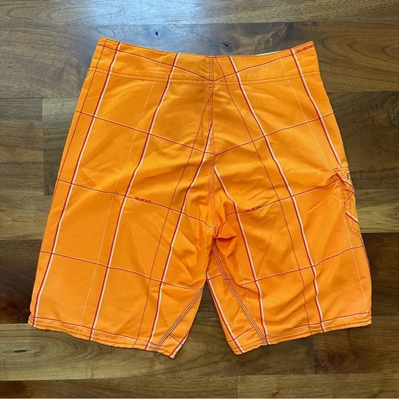 Billabong Platinum Men’s Orange Plaid Board Shorts Size 32 Waist - Picture 2 of 7